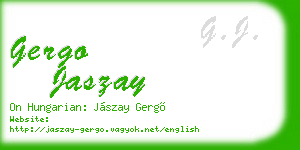 gergo jaszay business card