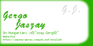 gergo jaszay business card